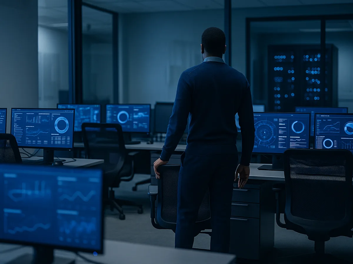 Ambiente corporativo com suporte, nuvem e governança de TI.